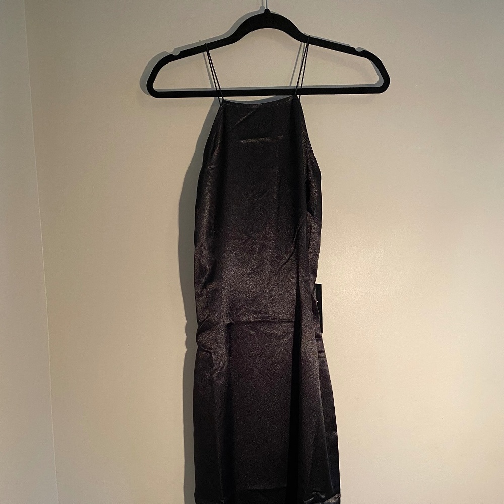 Lulus Zoyah Satin Backless Midi Dress